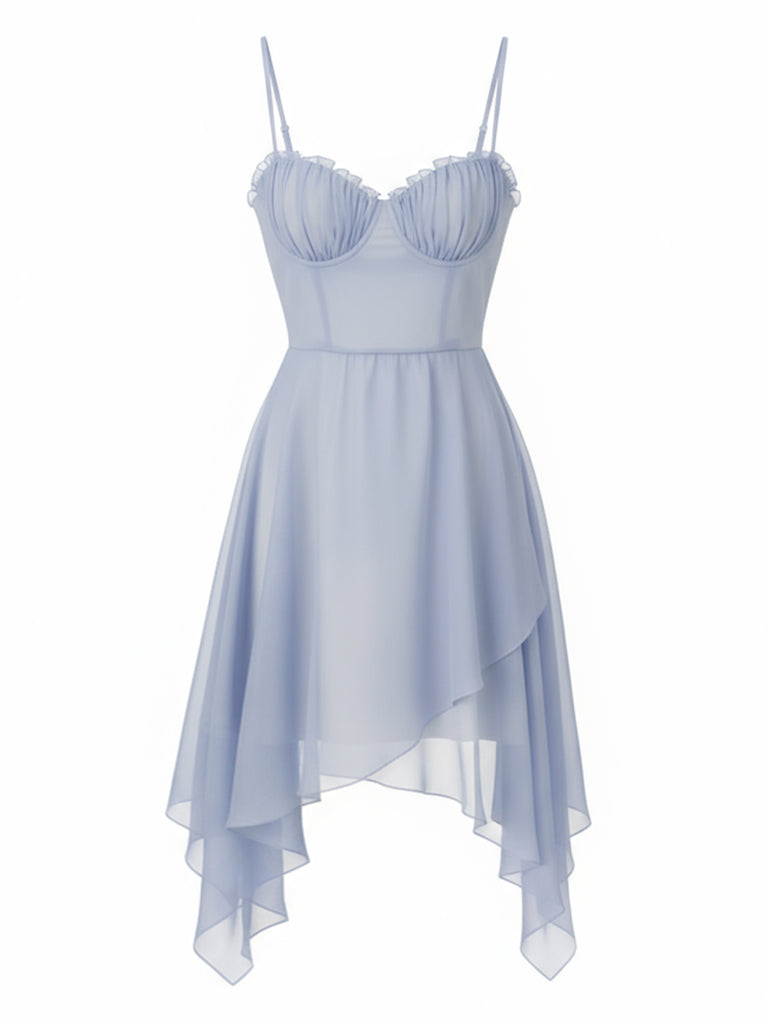 [Pre-Sale] Light Purple 1970s Chiffon Spaghetti Strap Nightgown