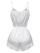 [Pre-Sale] White 1960s Lace Trim Camisole Romper Pajamas