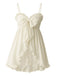 [Pre-Sale] White 1960s Ruffled Bow-Cut Spaghetti Straps Nightgown