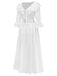 [Pre-Sale] White 1960s Victoria Lace-Up Puff-Sleeve Maxi Nightgown