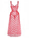 Red 1930s Heart Mesh Strap Nightdress