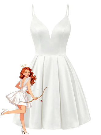 [Pre-Sale] White 1960s Angel Wings Satin Pleated Nightgown