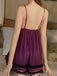 Pink 1930s Lace Trim Mesh V-Neck Slip Nightgown