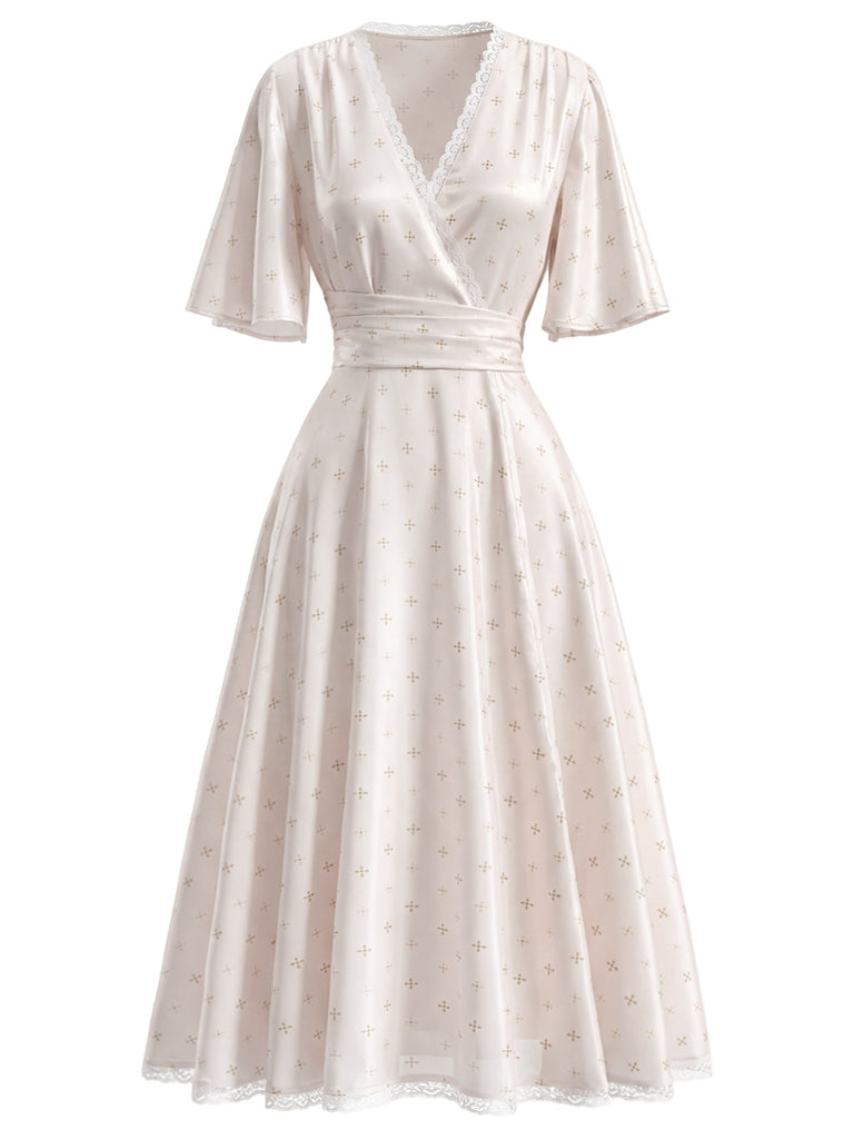 [Pre-Sale] Cream Color 1950s Floral Lace Nightgown 3