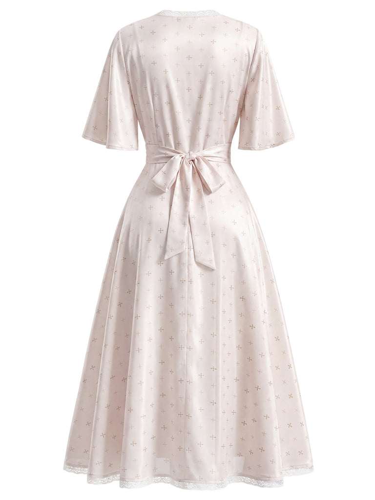 [Pre-Sale] Cream Color 1950s Floral Lace Nightgown 5