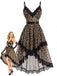 [Pre-Sale] Black 1930s Lace V Neck Nightgown