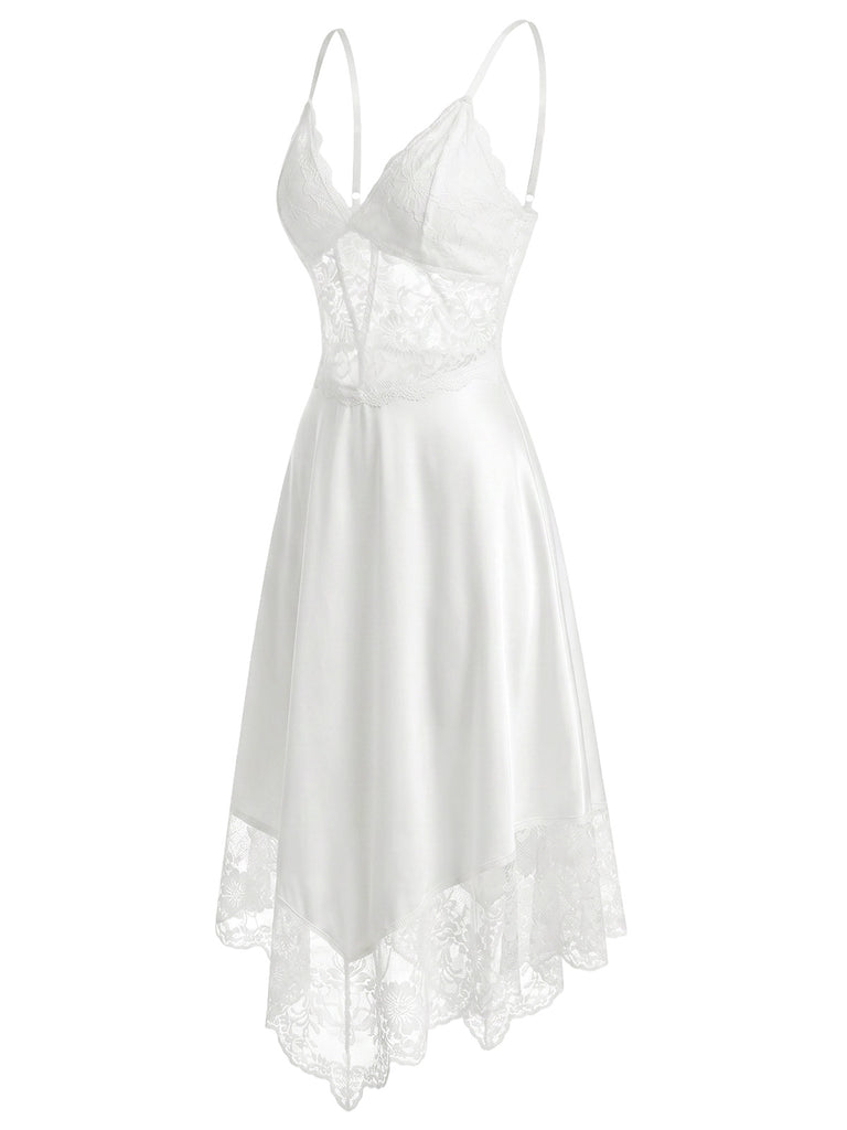 [Pre-Sale] White 1940s Lace Vintage Classic Nightgown 3
