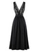 [Pre-Sale] Black 1940s Lace Belted Satin Nightgown 4