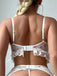 White 1950s Floral Lace Ruffle Two Piece Set 6
