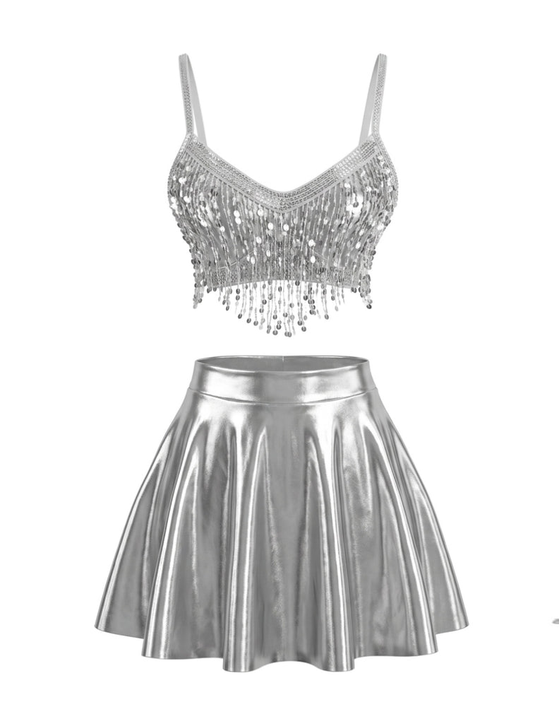 Silver 1950s Vintage Two Piece Set 2