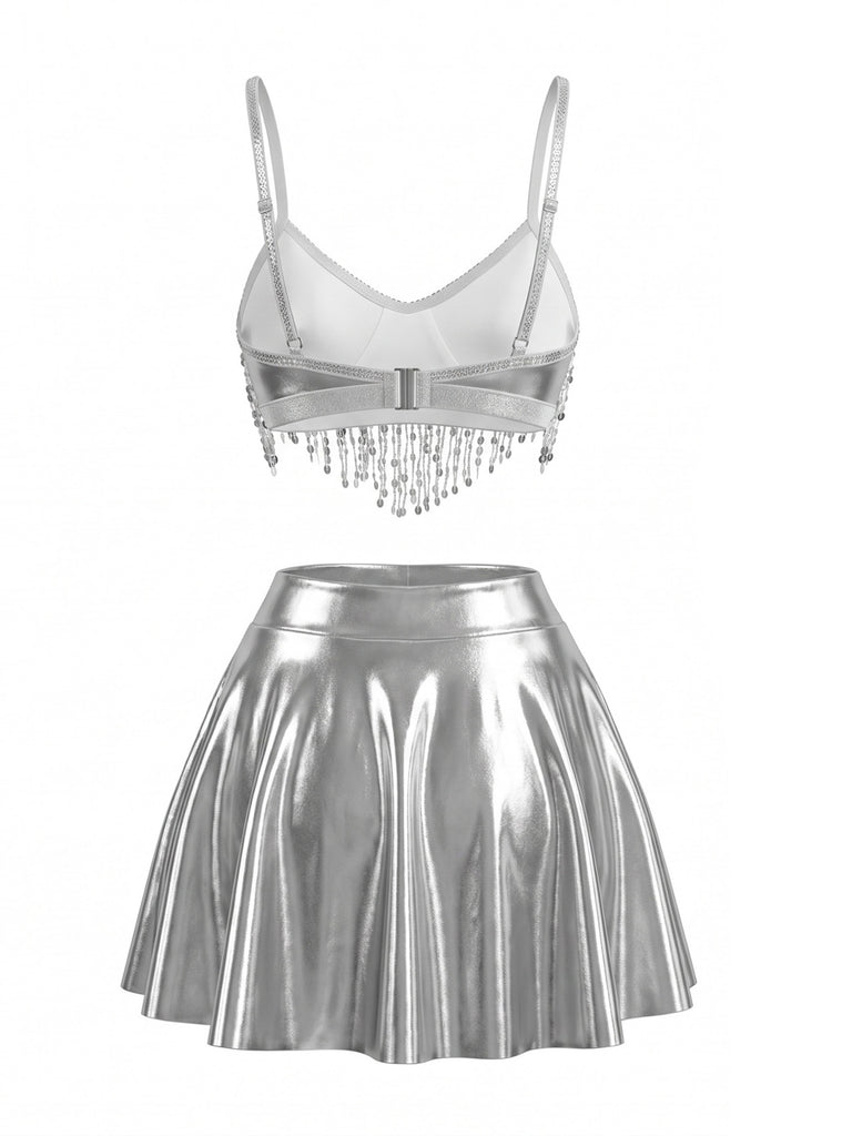 Silver 1950s Vintage Two Piece Set 3