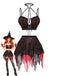 Red Black 1980s Mesh Nightgown