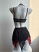 Red Black 1980s Mesh Nightgown 3