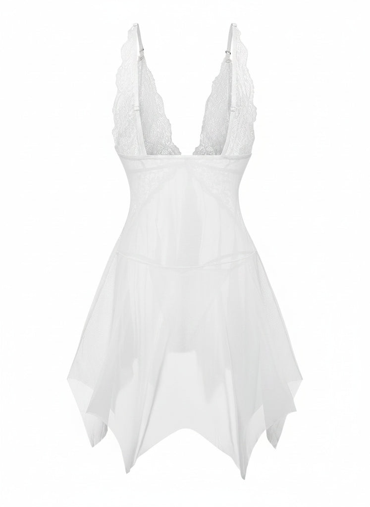 1980s Lace Mesh Sleepwear Classic Nightgown 11