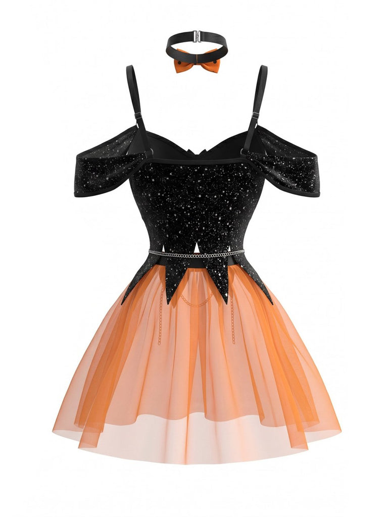 Orange 1980s Sequin Two Piece Set 2