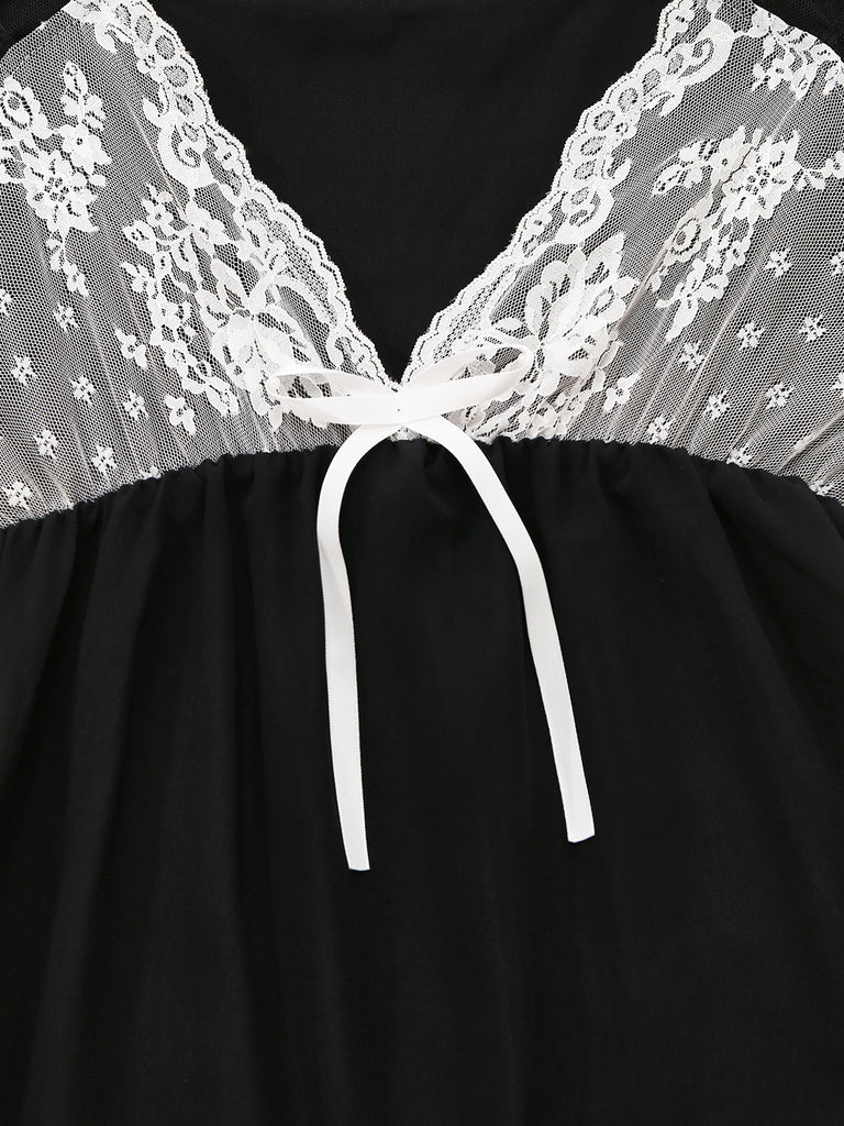 Black 1970s Vintage Nightgown 3