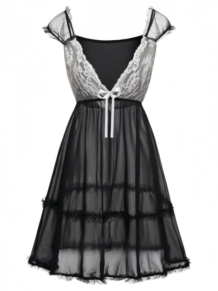 Black 1970s Vintage Nightgown 6