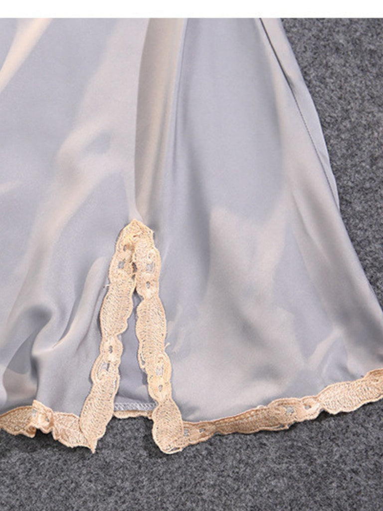 1930s Satin Lace Trim Slip Nightgown