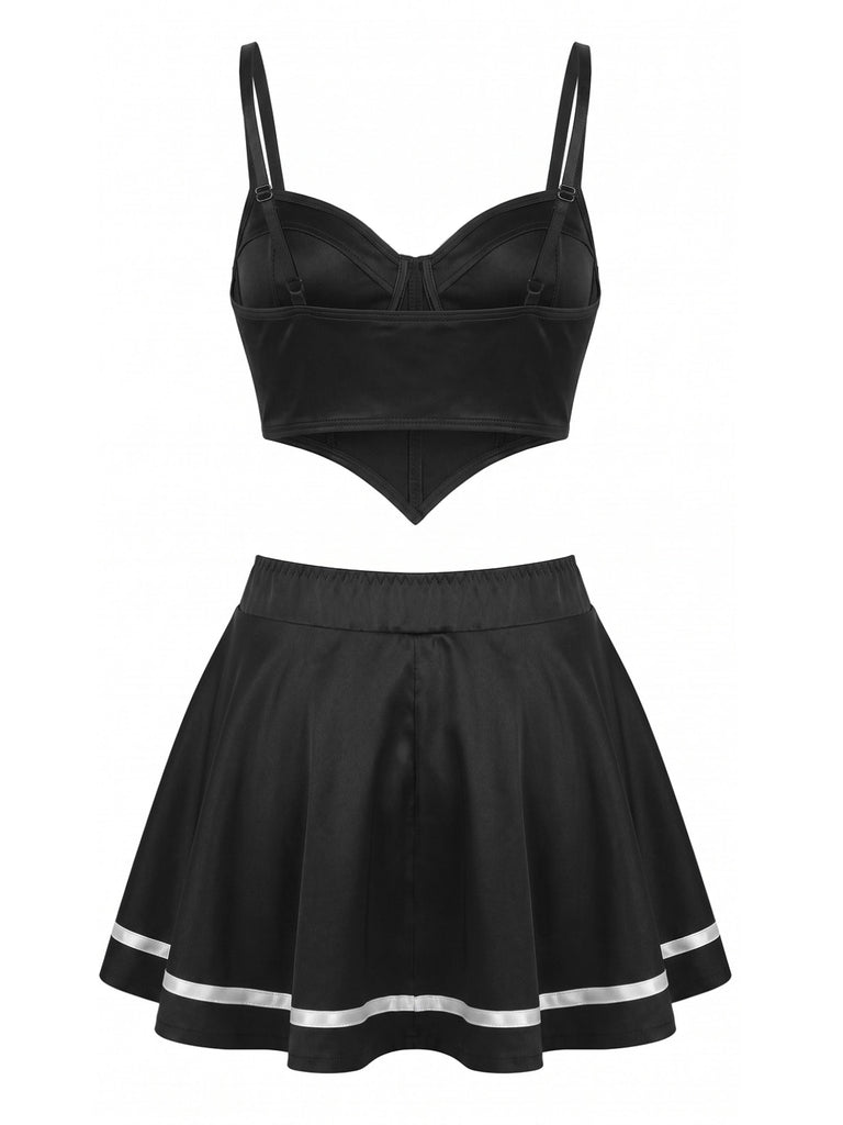 Black 1950s Bow Halter Nightgown 2