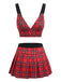Red 1960s Christmas Plaid Nightgown 2