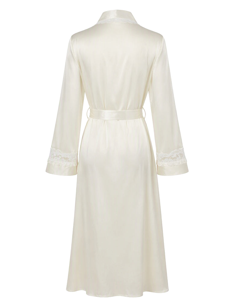 1950s Lace Satin Nightgown 3