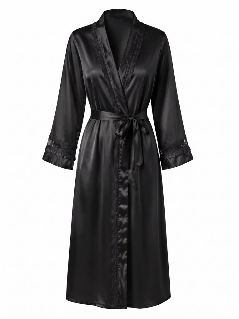 1950s Lace Satin Nightgown 8
