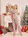 红绿拼色 1950s Christmas Long Sleeve Nightgown 12