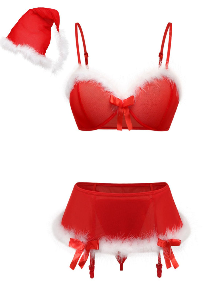 Red 1960s Christmas Nightgown 4
