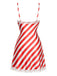 红白拼色 1960s Christmas Nightgown 3