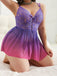 Plus Size Purple Lace Slit Nightgown 2