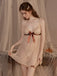 Sheer Mesh Bow Deep V Babydoll Nightgown 4
