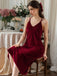Velvet Padded Cup Spaghetti Strap Nightgown 4