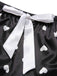 Black 1970s Spaghetti Straps Satin Heart Pajamas