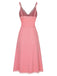 Pink 1970s Spaghetti Strap Solid Lace Nightgown