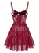 1950s Spaghetti Strap Lace Mesh Nightgown