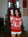 Red 1940s Christmas Knitted Sweater