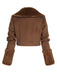 2PCS Brown Bolero Jacket & Plaid Pencil Dress