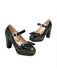 She finds her vintage story in this Sequined Bow Chunky High Heels