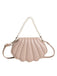 Shell Shape Pearl Chain PU Leather Bag - vintage fashion, retro style