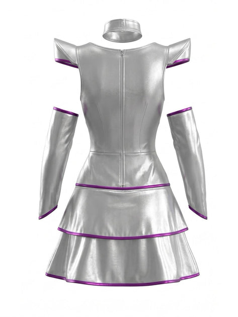 Silver 1980s Alien Astronaut Space Dress