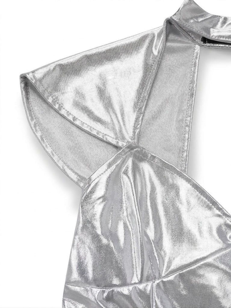 Silver 1960s Futuristic Metallic Space Costume, vintage fashion, retro style - perfect for women who love vintage and retro fashion