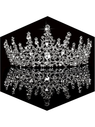 Silver 1970s Crown Rhinestone Headband