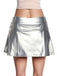 Silver 1980s Steampunk Solid Pleated Skirt, vintage skirt, retro style - perfect for women who love vintage and retro fashion