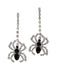 Silver Halloween Rhinestone Spider Drop Earrings - vintage fashion, retro style