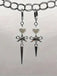 Silver Heart Asymmetrical Bow Drop Gothic Earrings - vintage fashion, retro style