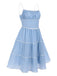 This Sky Blue 1950s Strap Polka Dot Swing Dress wraps her in 1950s elegance, one twirl at a time