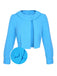 Sky Blue 1960s Lapel Button Solid Coat - vintage fashion, retro style
