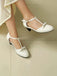 Solid Bow Ankle Strap Mary Jane Heels, vintage shoes, retro heels - perfect for women who love vintage and retro fashion