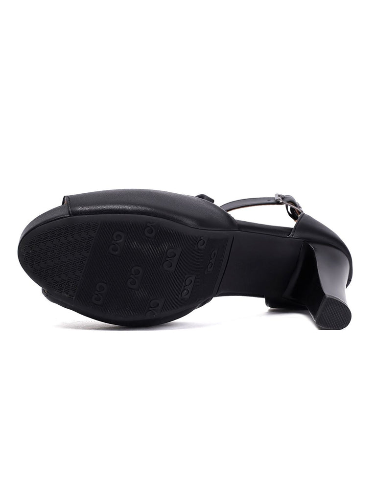 Solid Bow Peep Toe High Heels Sandals — vintage vintage charm for her modern wardrobe