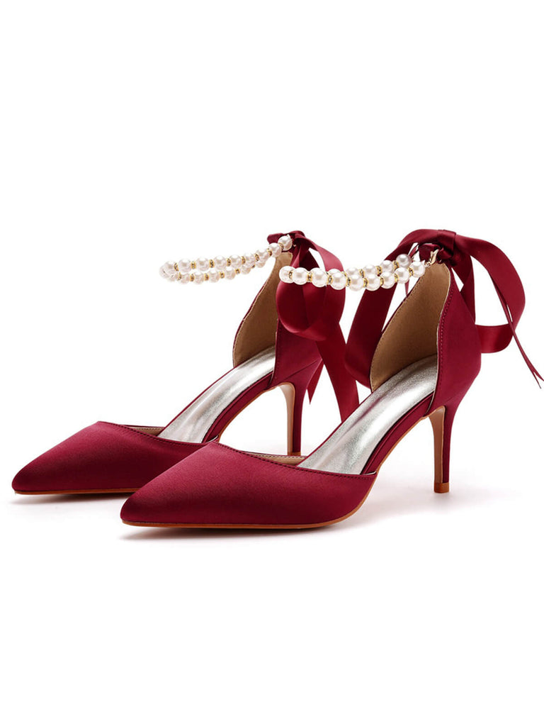 Solid Color Satin Pointed Toe Heels — vintage style that transcends decades